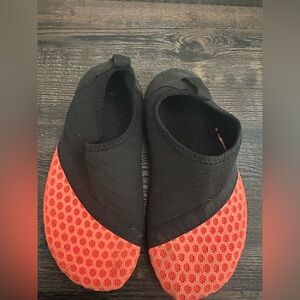 Kids’ Size 11 Water Shoes – Black & Red Aqua Socks